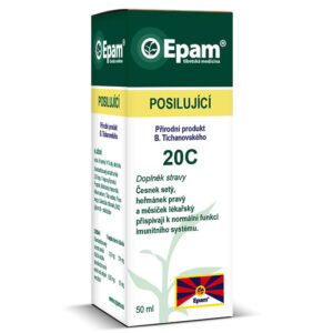 Epam 20 C – Posilující Epam 20 C Posilující, 50 ml, silný bylinný extrakt s propolisem pro podporu obranyschopnosti při zátěži.