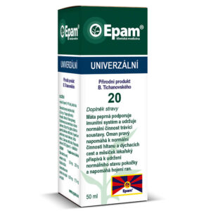Epam 20 – Univerzální Lahvička Epam 20 Univerzální, 50 ml, pro celkové posílení imunity a rekonvalescenci po nemoci.