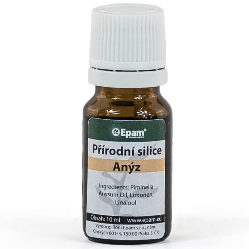 Anýz Lahvička 100% přírodní silice Anýz Epam, 10 ml, vhodná při nachlazení, kašli a zažívacích potížích.