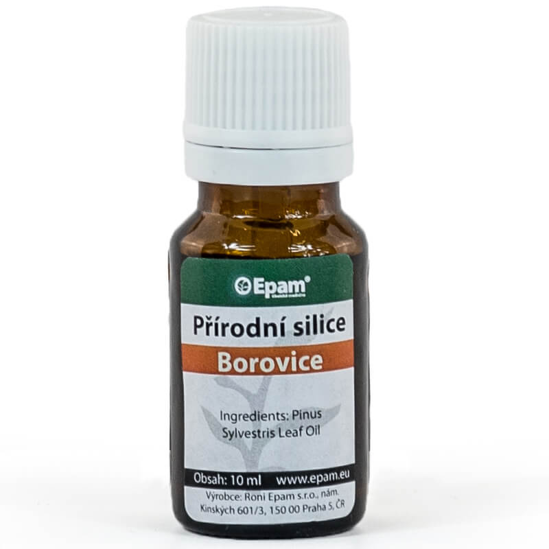 Borovice Lahvička 100% přírodní silice Borovice Epam, 10 ml, pro podporu dýchání, prokrvení pokožky a dezinfekci vzduchu.