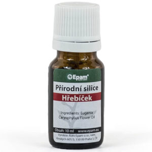 Hřebíček Lahvička 100% přírodní silice Hřebíček Epam, 10 ml, prohřívací olej vhodný při bolestech zubů a svalovém napětí.