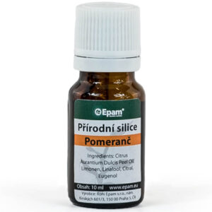 Pomeranč Lahvička 100% přírodní silice Pomeranč Epam, 10 ml, sladká vůně pro zlepšení nálady, optimismus a uvolnění stresu.